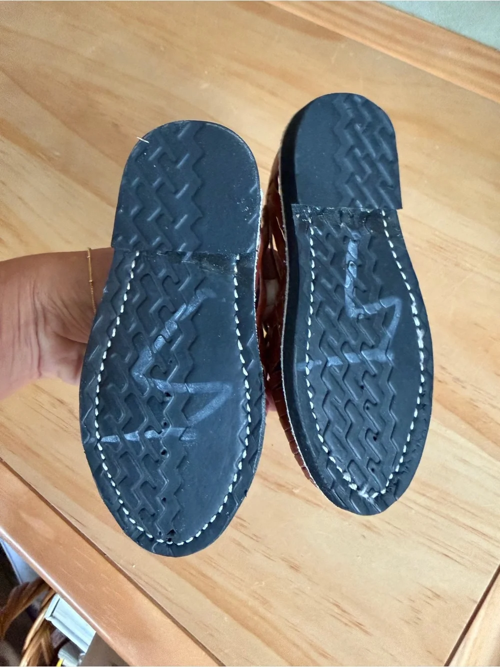 Toddler Brown Leather Huarache Sandals